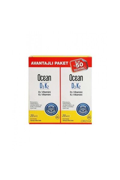 Orzax Ocean D3K2 Damla 20 ml + 2. %50
