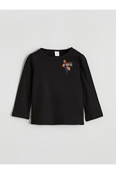 LC Waikiki Flower Printed Girl's Long Sleeve T-Shirt