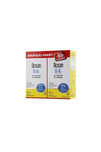 Orzax Ocean D3k2 Vitamin Damla 20ml X 2 Adet Avantajlı Paket
