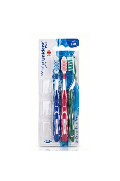 Unident Xcross Soft Toothbrush – Pack of 3 Gentle Bristle Toothbrushes