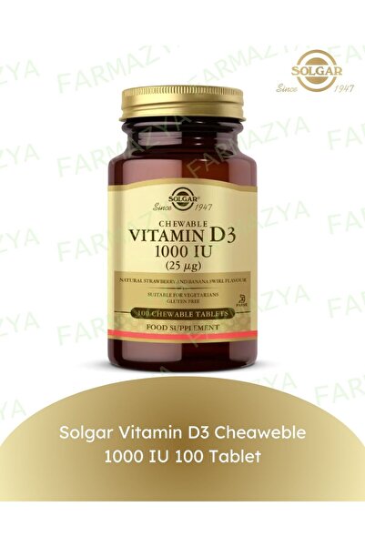 Solgar Vitamin D3 Chewable 1000 Iu 100 Tablets