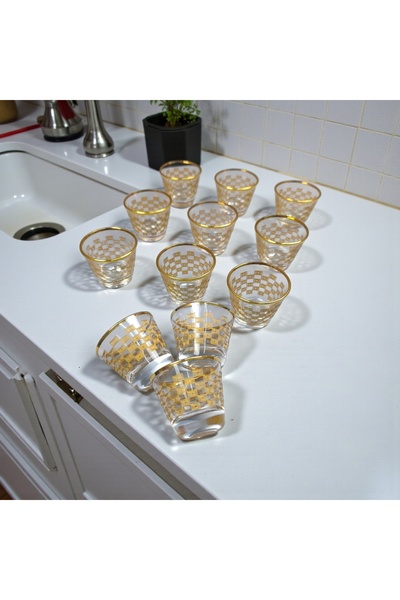 AR HOME 12 Pcs Luxury Glass Coffe Set