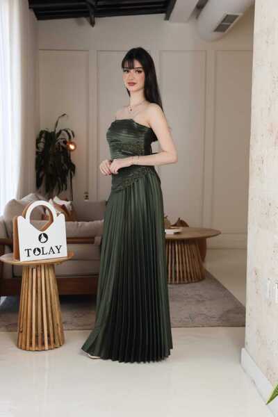 tolay Women's evening dress, olive green
