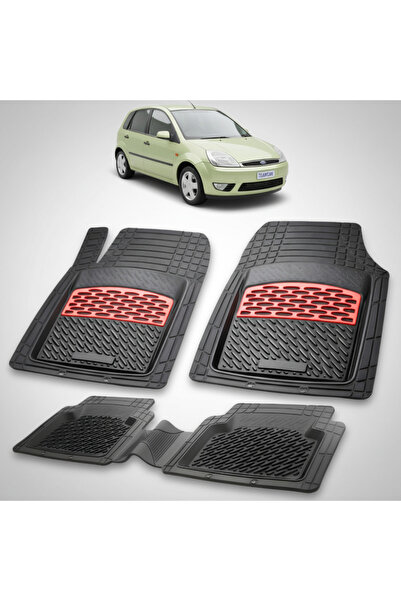 TEAMCAR Πατάκια δαπέδου συμβατά με Ford Fiesta Mk5 Hatchback 2002-2008 | Κόκκινα