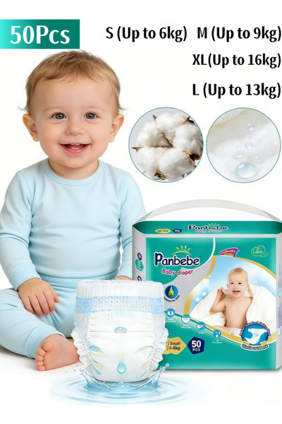 Generic Baby Diapers, Jumbo Pack of 50 Soft, Skin-Friendly & Hypoallergenic D...