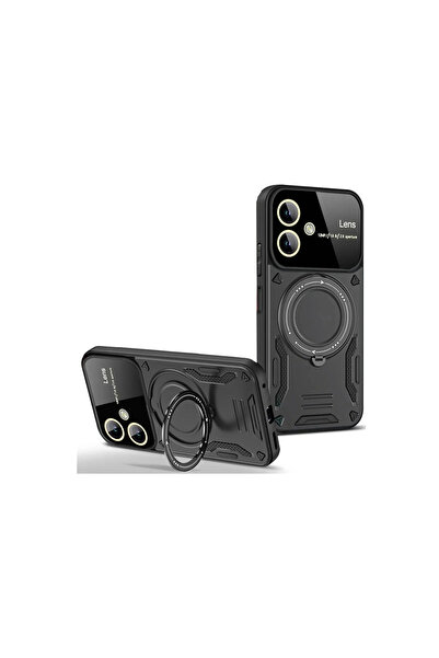 eco port غطاء حماية لهاتف سامسونج جالاكسي A05 مع حامل عدسة جوي - أسود