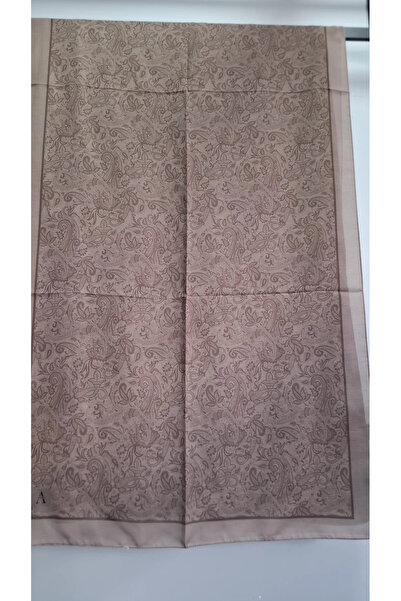 AMİNENESİL Paisley Ethnic Pattern Soft Cotton Shawl Mink Color