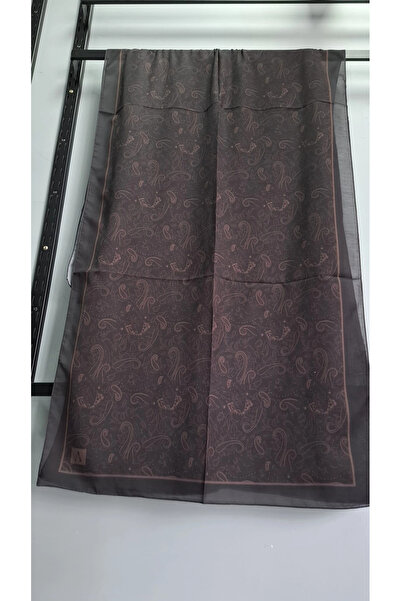 AMİNENESİL Paisley Ethnic Soft Cotton Shawl Light Brown Color