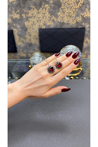 Gümüşhanesi Yakut taşlı otantik gümüş küpe