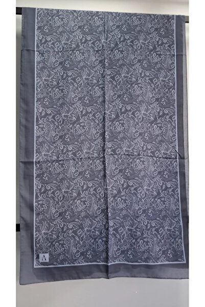 AMİNENESİL Paisley Ethnic Pattern Soft Cotton Shawl Navy Blue Off-White Color