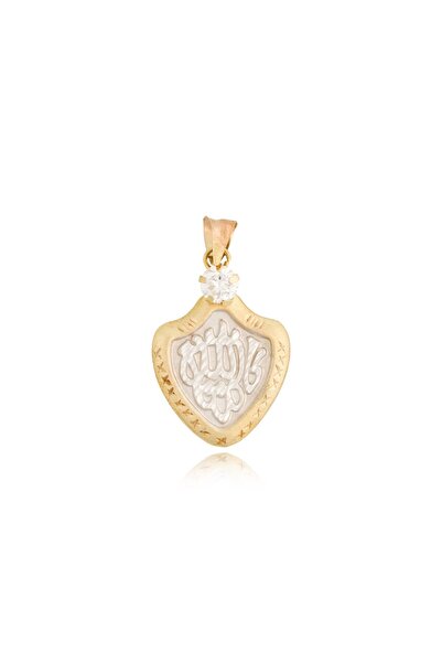 BERK MÜCEVHERAT 14 Ayar Altın Allah Yazılı Taşlı Kolye Ucu