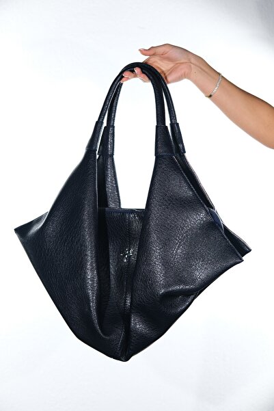 LuviShoes Γυναικεία τσάντα ώμου RALLY Navy Blue Grain