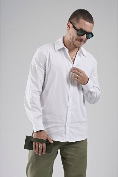 king brich Regular Fit Molded Flexible 100% Cotton Men's Plain Shirt