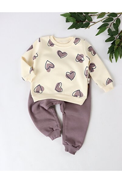 MiniKids Compleu vatuit Hearts, mov