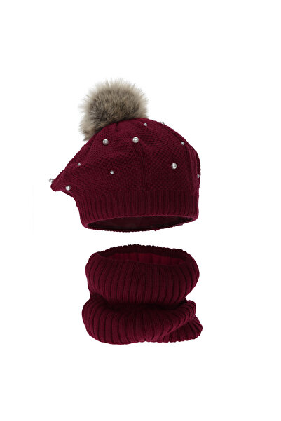 MiniKids Jeanette burgundy circle scarf and headband set