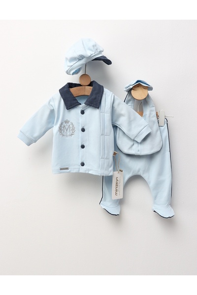 MiniKids Κοστούμι 5 τεμαχίων, Στάμπα, μπλε μοντέλο