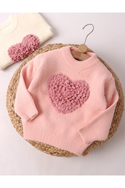 MiniKids Pulover premium roz inimioara