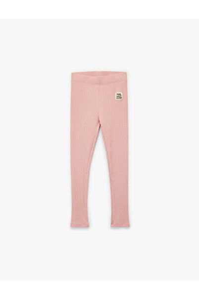 Koton Cotton Leggings with Elastic Waistband and Label Detail