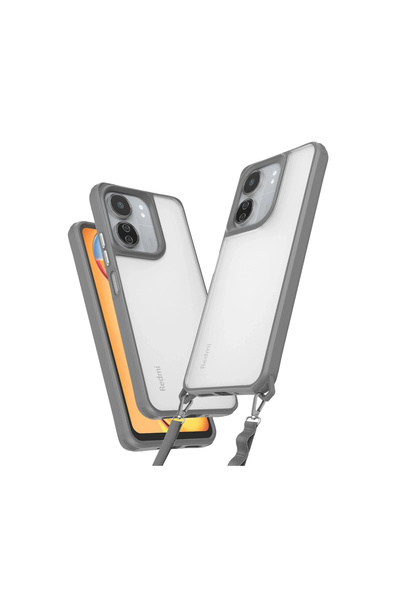 eco port حالة Redmi 13c من السيليكون الخماسي - رمادي تيتان