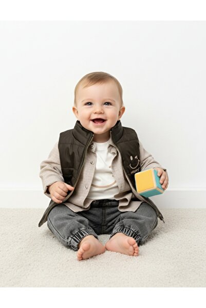 MiniKids Happy Hour vest set, dark green