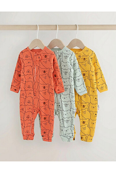 MiniKids Set of 3 premium overalls, teddy bears in 3 colors