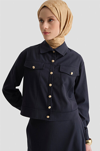 Armine Denim Jacket Suit Navy Blue