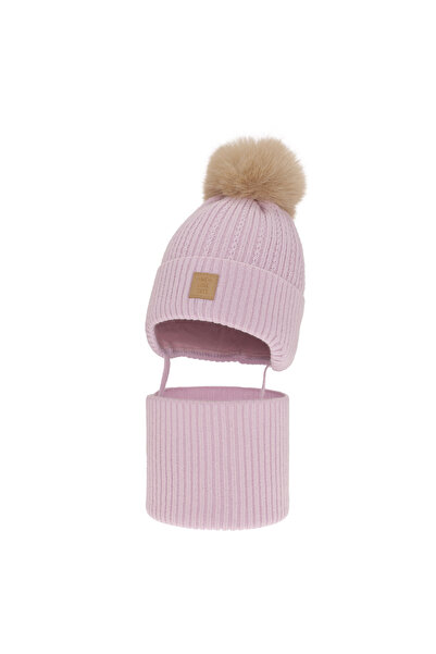 MiniKids Set caciula cu fular circular Betty roz