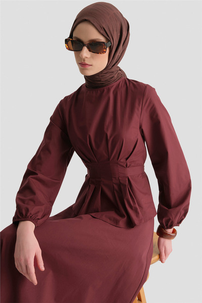 Armine Bağlama Detaylı Takım Bordo