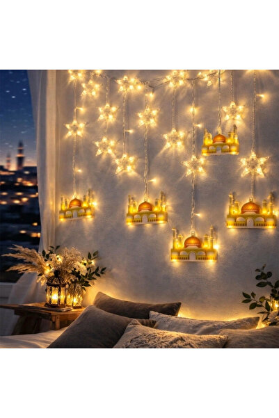 esplendor ستارة رمضان LED صفراء اللون بطول 3 أمتار مع قابس