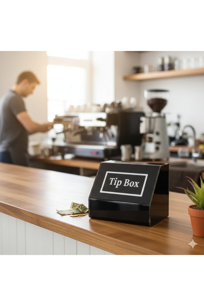 soylu pleksi Pleksi Tip Box Bahşiş Kutusu Siyah 15x10xh12 Cm