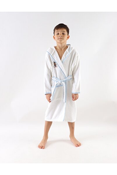 MiniKids Halat de baie Happy Bear, alb