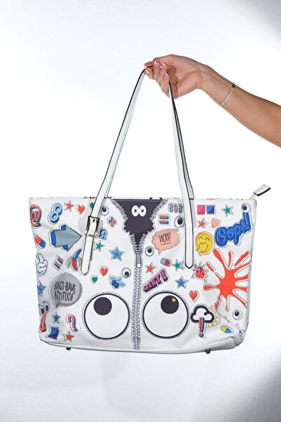 LuviShoes B35065 Beyaz Kadın Omuz Çantası