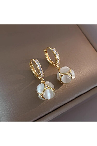 Choice DG10801 Gold Plated Light Luxury Cat Eye Stone Earrings For Women Tren...