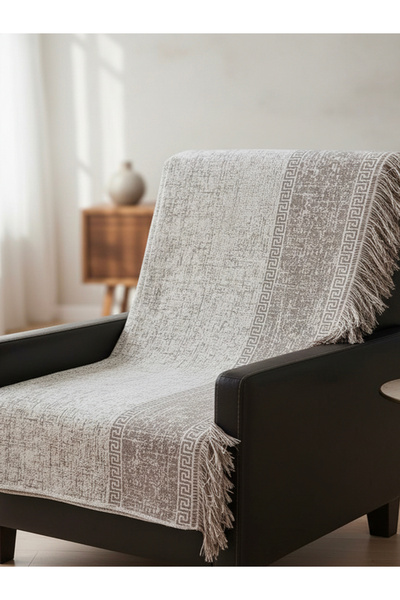 Myevilla My Evilla Beige Mink Sofa Cover, Modern Living Room Cover with Styli...