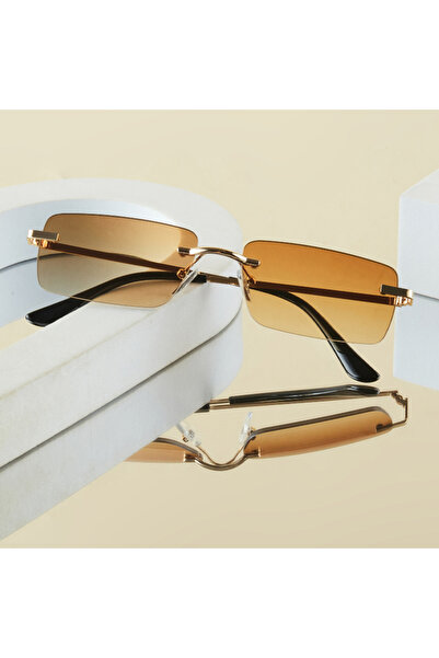 Choice Tan 1Pc Men's Fashion Glasses New Metal Frameless Elegant Retro Versat...