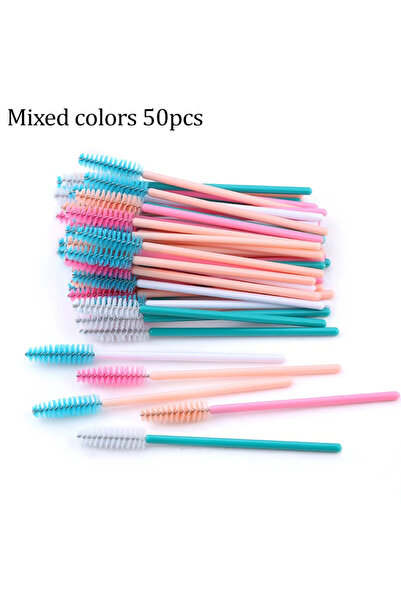 Choice10 07 50pcs Eyelash Brushes Reusable Mascara Wands Applicator Spoolers ...