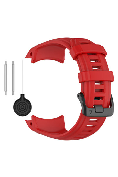 Choice7 سوار ساعة رياضي من السيليكون الأحمر، قابل للتنفس، مقاس 45 مم، مناسب ل...