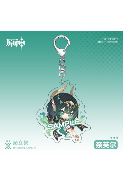 Choice3 سلسلة مفاتيح أكريليك لشخصيات لعبة Genshin Impact، بطول 6 سم تقريبًا، ...