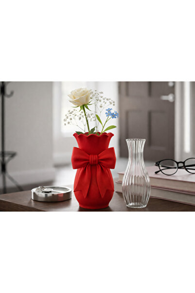 MİR STORE Decorative Vase with Bow Detail