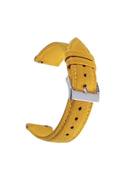 Choice49 سوار ساعة فاخر من قماش الشراع بلون أصفر خردلي، مقاوم للماء، مصنوع من...