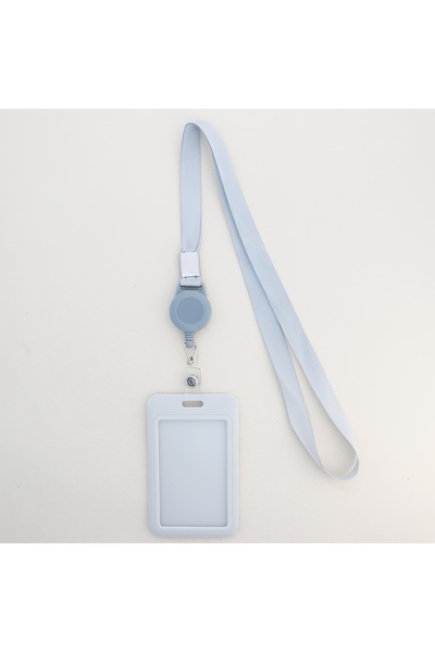 Choice3 GRAY Pure Color Retractable Badge Reel Retractable Teacher Lanyard wi...