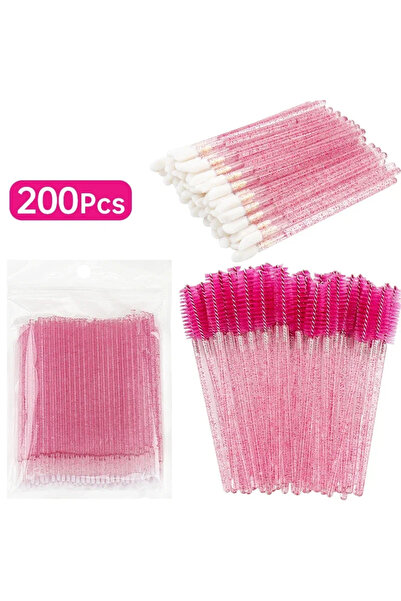Choice4 C638-red 200pcs 200pcs Disposable Brushes Set Mascara Wands Lip Brush...
