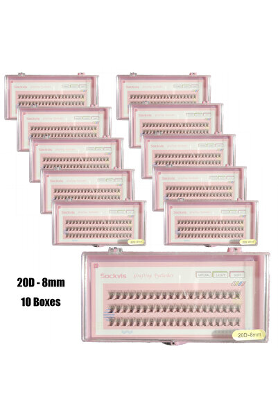 Choice6 20D 8mm (10 Boxes) 10 Boxes of 20D 0.07mm Faux Mink False Eyelashes C...