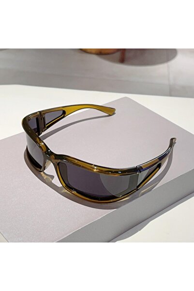 Choice1 olive green-black KAMMPT Y2k Sports Sunglasses Men 2025 New in Wrappe...