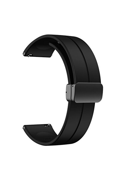 Choice5 سوار سيليكون مغناطيسي أسود مقاس 22 مم، متوفر بمقاسات 20 مم و22 مم، من...