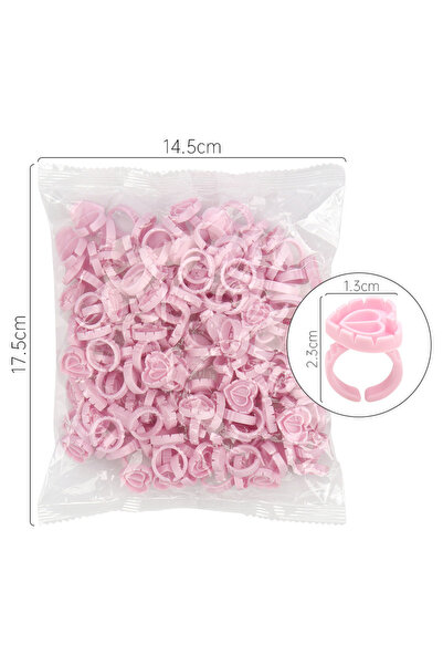 Choice Heart Pink 100Pcs Disposable Glue Ring Holder Eyelash Extension Suppli...