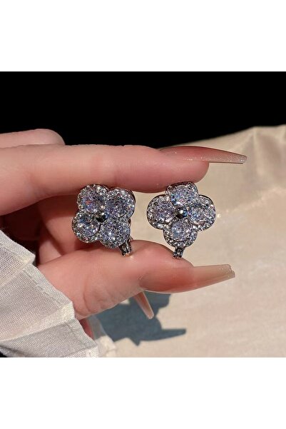 Choice1 b clover flower brass earring 18k gold plated daisy drop earring