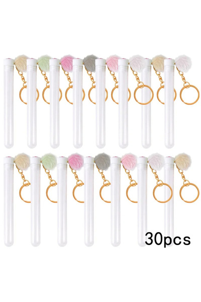 choice2 Wool Fiber 30pcs 50/10pcs Gold Keychain Eyelash Brush Tube Eyelash Br...