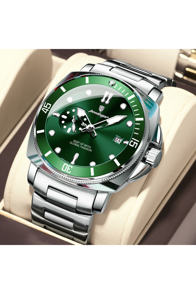 Choice7 873 Silver Green Original Luxury Men's Watches Luminous Waterproof Da...