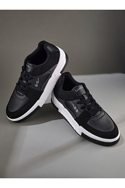 Campus حذاء رياضي أسود منخفض الرقبة برباط